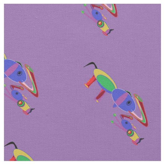Elephants Pattern Fabric Stof (Close Up)
