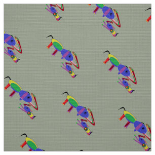 Elephants Pattern Fabric Stof