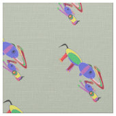 Elephants Pattern Fabric Stof (Close Up)