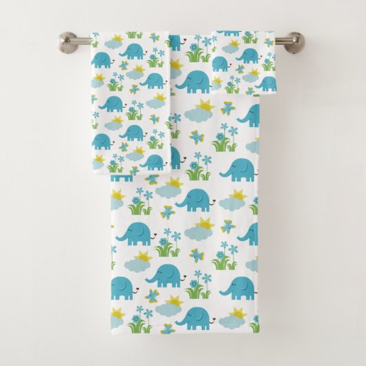 Elephants Pattern-handdoekset Bad Handdoek (Insitu)