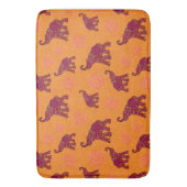 Elephants Pattern Red sinaasappel + uw ideeën Badmat (Voorkant Verticaal)