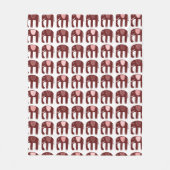 Elephants Pattern roze Red Fleece Deken (Voorkant)