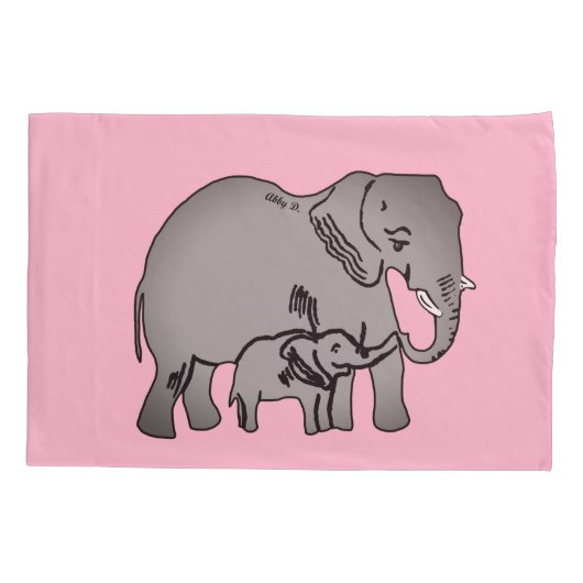 Elephants Pillowcase Kussensloop (Achterkant)