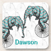 Elephants plus fietsen Equal YIKES Onderzetter (Voorkant)