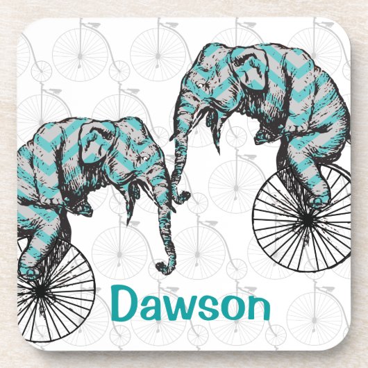 Elephants plus fietsen Equal YIKES Onderzetter (Voorkant)