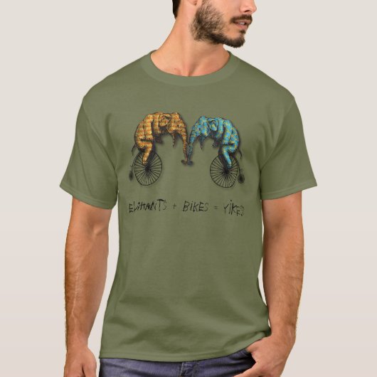 Elephants plus fietsen Equal YIKES T-shirt (Voorkant)