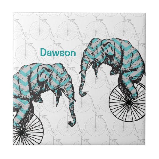 Elephants plus fietsen Equal YIKES Tegeltje (Voorkant)