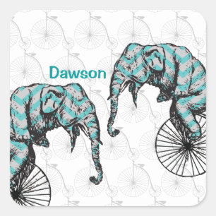 Elephants plus fietsen Equal YIKES Vierkante Sticker