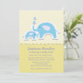 Elephants polka punts stript babyjongensdouche kaart (Staand voorkant)
