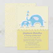 Elephants polka punts stript babyjongensdouche kaart (Voorkant / Achterkant)