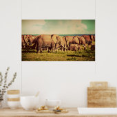 Elephants-poster Poster (Keuken)