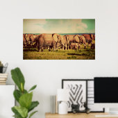 Elephants-poster Poster (Thuiskantoor)