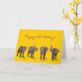 Elephants Quartet Happy Birthday Kaart (Gele Bloem)