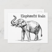 Elephants-regel Briefkaart (Voorkant / Achterkant)