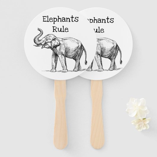 Elephants-regel Handwaaier (Voorkant en achterkant)