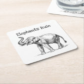 Elephants-regel Kartonnen Onderzetters (Schuin)