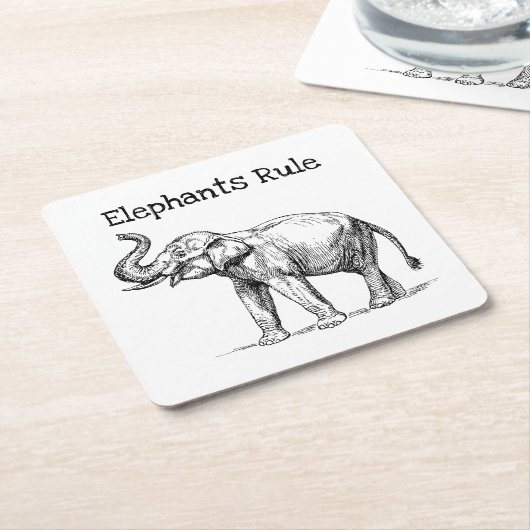 Elephants-regel Kartonnen Onderzetters (Schuin)