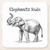 Elephants-regel Kartonnen Onderzetters (Voorkant)