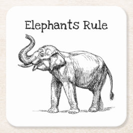 Elephants-regel Kartonnen Onderzetters
