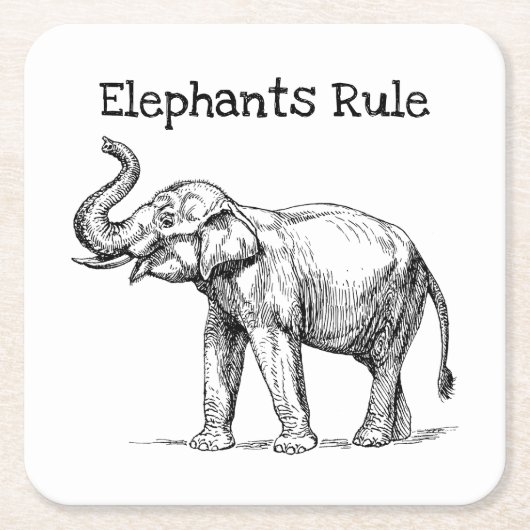Elephants-regel Kartonnen Onderzetters (Voorkant)