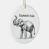 Elephants-regel Keramisch Ornament (Rechts)