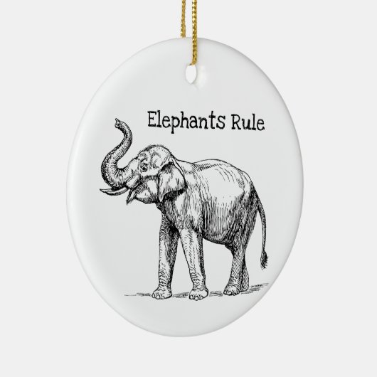 Elephants-regel Keramisch Ornament (Rechts)