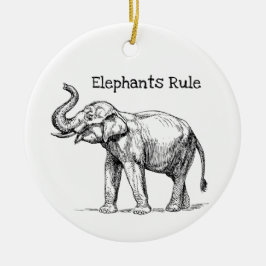Elephants-regel Keramisch Ornament