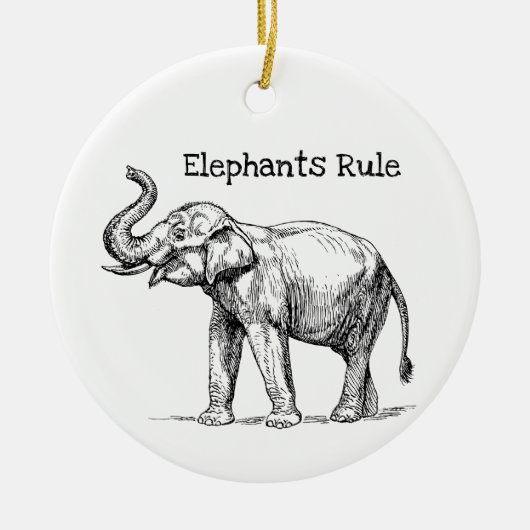 Elephants-regel Keramisch Ornament (Voorkant)