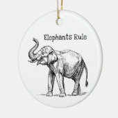Elephants-regel Keramisch Ornament (Links)