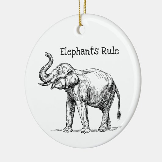 Elephants-regel Keramisch Ornament (Links)