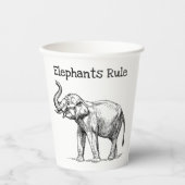 Elephants-regel Papieren Bekers (Voorkant)