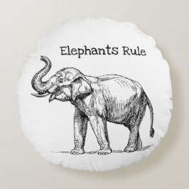 Elephants-regel Rond Kussen