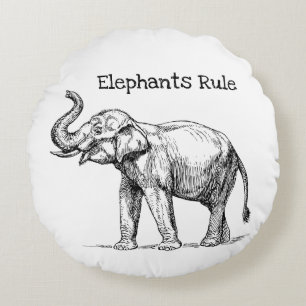 Elephants-regel Rond Kussen