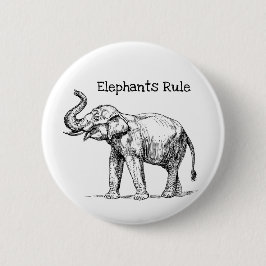 Elephants-regel Ronde Button 5,7 Cm