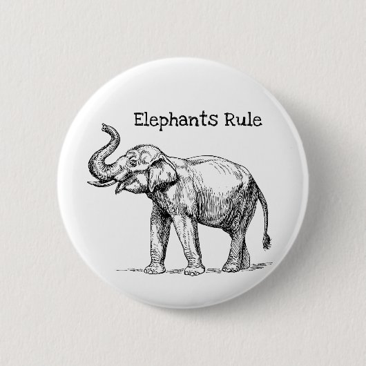 Elephants-regel Ronde Button 5,7 Cm (Voorkant)