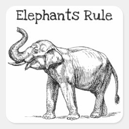 Elephants-regel Vierkante Sticker