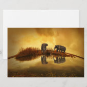 Elephants Scrapbook Paper Briefpapier (Voorkant / Achterkant)