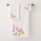 Elephants, Sheep & Bird Animal Tower Bad Handdoek (Insitu)
