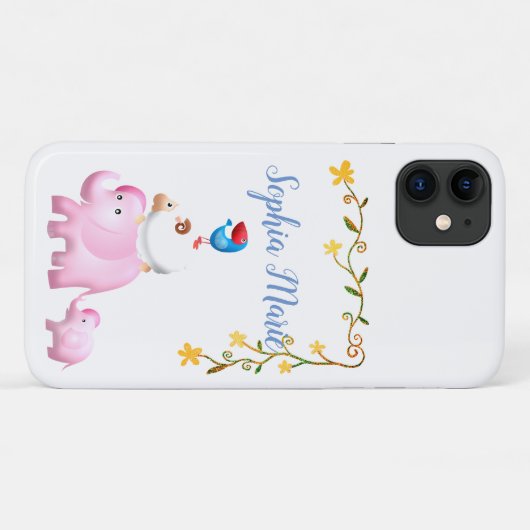 Elephants, Sheep & Bird Animal Tower Case-Mate iPhone Case (Achterkant (horizontaal))