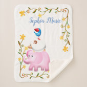 Elephants, Sheep & Bird Animal Tower Sherpa Deken (Voorkant)