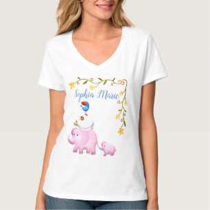 Elephants, Sheep & Bird Animal Tower T-shirt