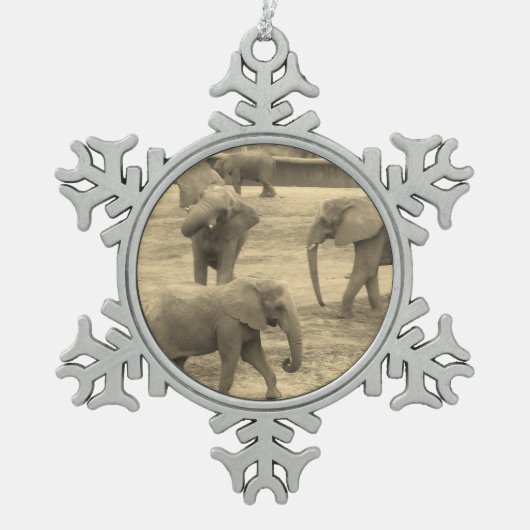 Elephants Snowflake Ornament (Voorkant)