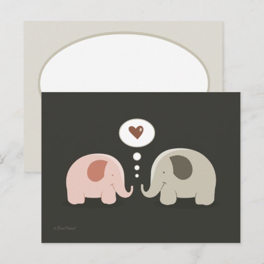 Elephants Soul Mates Briefkaart (Voorkant / Achterkant)