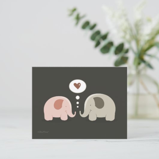 Elephants Soul Mates Briefkaart (Staand voorkant)