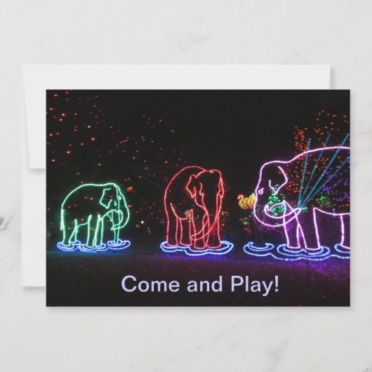 Elephants spelen uitnodigingen (Voorkant)