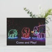 Elephants spelen uitnodigingen (Staand voorkant)