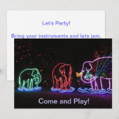 Elephants spelen uitnodigingen (Voorkant / Achterkant)