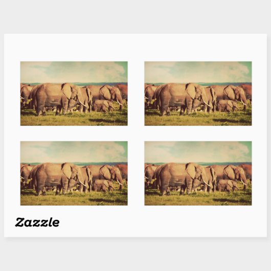 Elephants-stickers Rechthoekige Sticker (Vel)