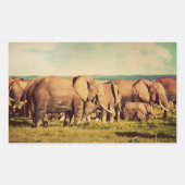 Elephants-stickers Rechthoekige Sticker (Voorkant)