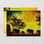 Elephants Sunset Briefkaart (Voorkant / Achterkant)